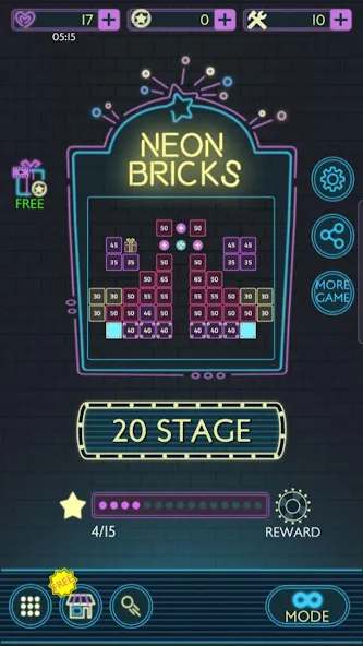Neon bricks МОД/Взлом [Деньги, Монеты и Меню MOD] Screenshot 1