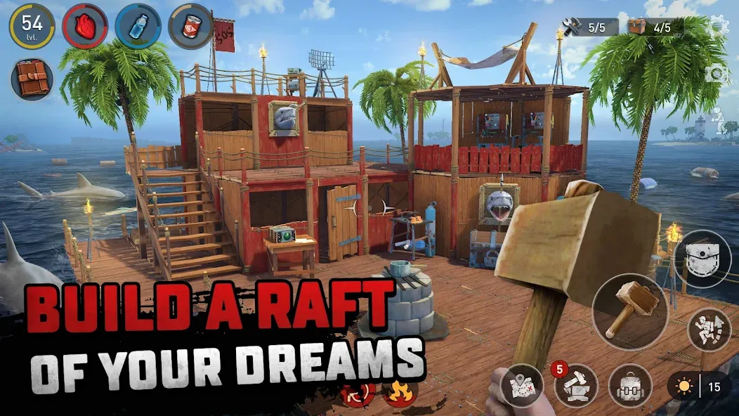 Raft® Survival - Ocean Nomad (Рафт) МОД/Взлом [Много денег, Монет и Все открыто] Screenshot 5
