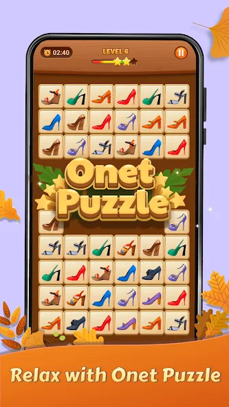 Onet Puzzle - Tile Match Game (Онет Пазл) МОД/Взлом [Много монет, Открытые уровни и Мега MOD] Screenshot 1