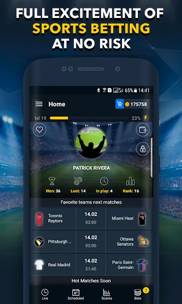 Sports Betting Game - BETUP МОД/Взлом [Меню, Бесконечные монеты и Открытые уровни] Screenshot 2