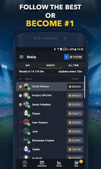 Sports Betting Game - BETUP МОД/Взлом [Меню, Бесконечные монеты и Открытые уровни] Screenshot 4
