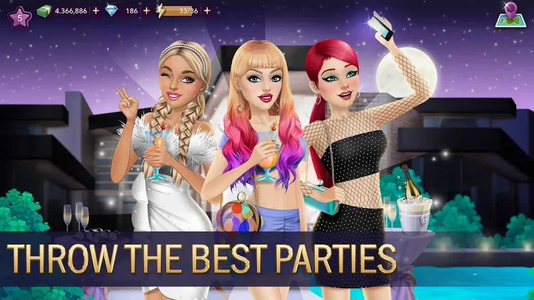 Hollywood Story®: Fashion Star (Холливуд Стори) МОД/Взлом [Меню, Бесконечные монеты и Открытые уровни] Screenshot 2