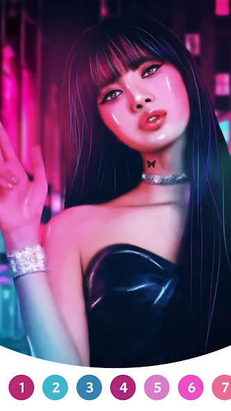 BlackPink Paint by Number (БлэкПинк Раскраска по номерам) МОД/Взлом [Меню, Бесконечные монеты и Открытые уровни] Screenshot 5