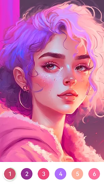 Girls Paint by Number Coloring (Девочки раскрашивают по номерам) МОД/Взлом [Меню, Бесконечные монеты и Открытые уровни] Screenshot 1