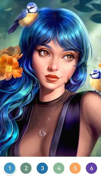 Girls Paint by Number Coloring (Девочки раскрашивают по номерам) МОД/Взлом [Меню, Бесконечные монеты и Открытые уровни] Screenshot 4