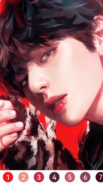 KPOP Paint by Number Coloring (КПОП Картина по номерам для раскрашивания) МОД/Взлом [Меню, Бесконечные монеты и Открытые уровни] Screenshot 5
