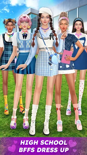 College Dress Up for Girls (Капель Макеовер) МОД/Взлом [Деньги, Монеты и Меню MOD] Screenshot 1