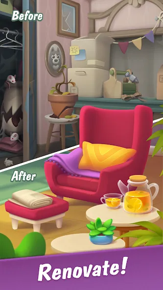 Merge Hotel Empire: Design (Мердж Отель Импайр) МОД/Взлом [Много денег, Монет и Все открыто] Screenshot 1
