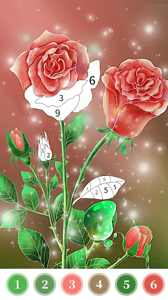 Rose Coloring Book Color Games МОД/Взлом [Бесконечные деньги, Монеты и Мега MOD] Screenshot 3