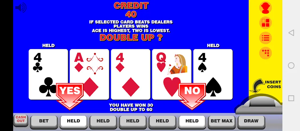Video Poker with Double Up МОД/Взлом [Много денег, Монет и Все открыто] Screenshot 2