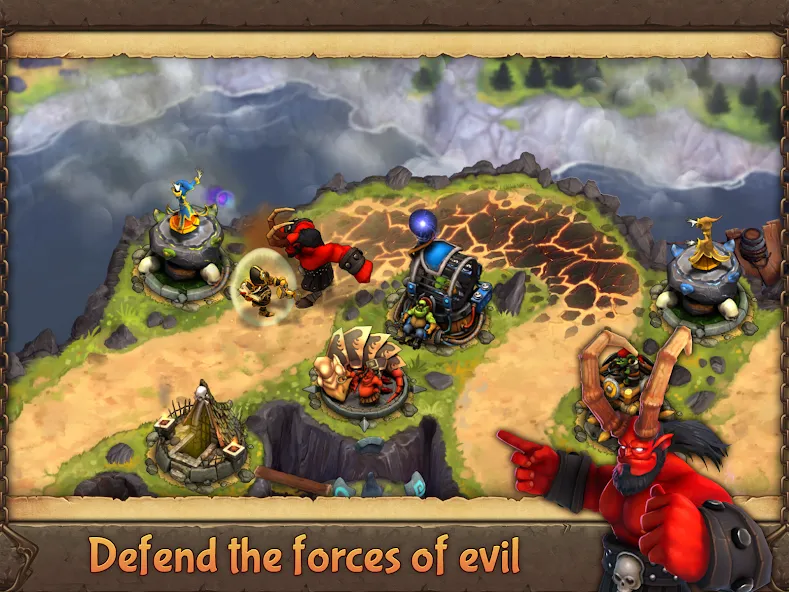 Evil Defenders (Ивил Дефендерс) МОД/Взлом [Меню, Бесконечные монеты и Открытые уровни] Screenshot 1