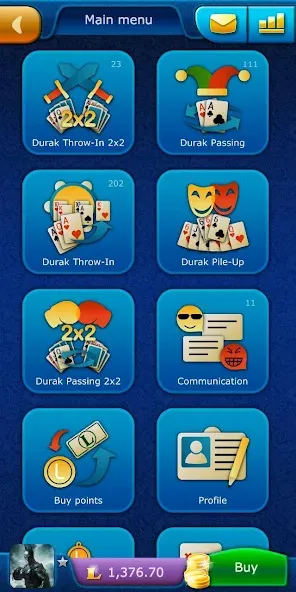 Durak LiveGames online МОД/Взлом [Много монет, Открытые уровни и Мега MOD] Screenshot 1