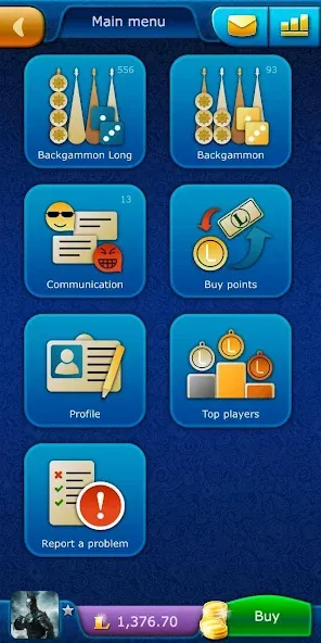 Backgammon LiveGames online МОД/Взлом [Деньги, Монеты и Меню MOD] Screenshot 1