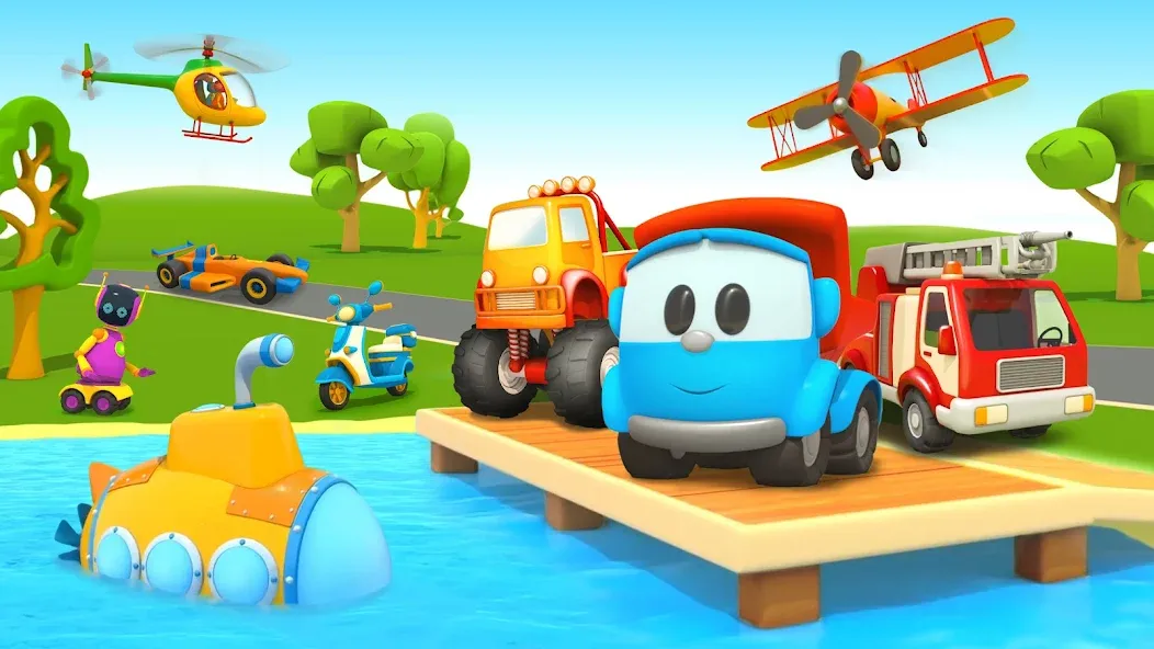 Leo 2: Puzzles & Cars for Kids МОД/Взлом [Деньги, Монеты и Меню MOD] Screenshot 1