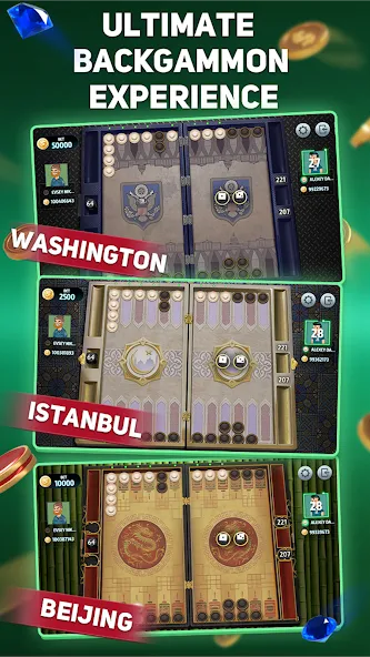 Backgammon Tournament МОД/Взлом [Все открыто, Дополнительные деньги и Меню MOD] Screenshot 2