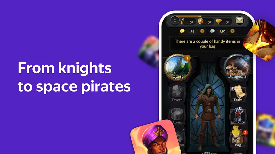 Yandex Games RPG and Role МОД/Взлом [Меню, Бесконечные монеты и Открытые уровни] Screenshot 4