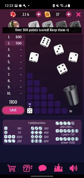 Farkle Pro - 10000 dice game МОД/Взлом [Все открыто, Дополнительные деньги и Меню MOD] Screenshot 2