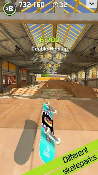 Touchgrind Skate 2 (Тачгринд Скейт 2) МОД/Взлом [Меню, Бесконечные монеты и Открытые уровни] Screenshot 3