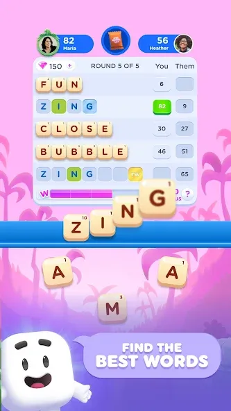 Wordzee! - Social Word Game МОД/Взлом [Деньги, Монеты и Меню MOD] Screenshot 1