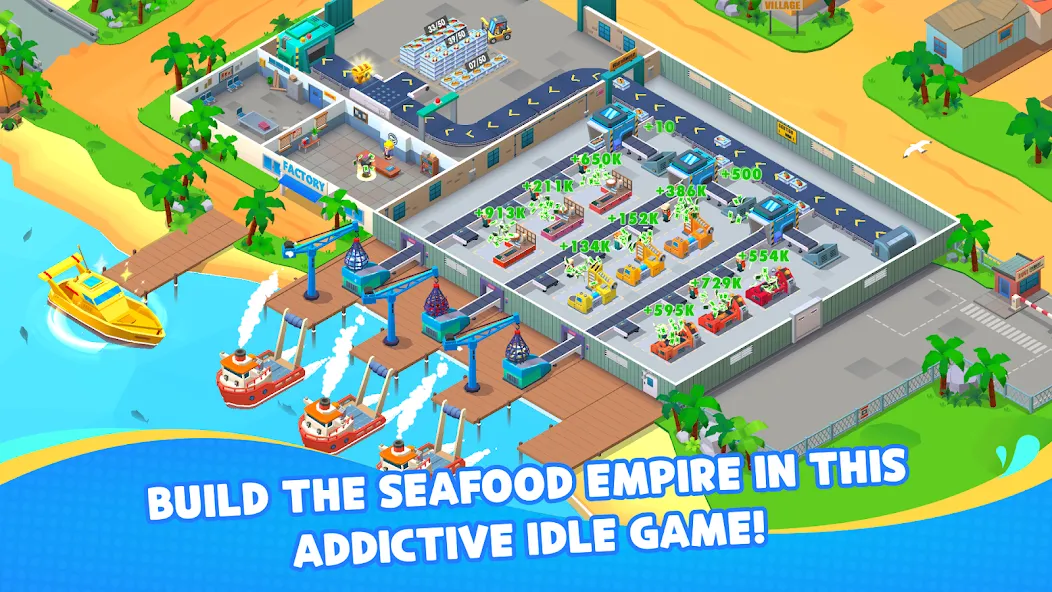 Seafood Inc - Tycoon, Idle (Айдл Сифуд Инк) МОД/Взлом [Бесконечные деньги, Монеты и Мега MOD] Screenshot 1