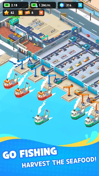 Seafood Inc - Tycoon, Idle (Айдл Сифуд Инк) МОД/Взлом [Бесконечные деньги, Монеты и Мега MOD] Screenshot 2