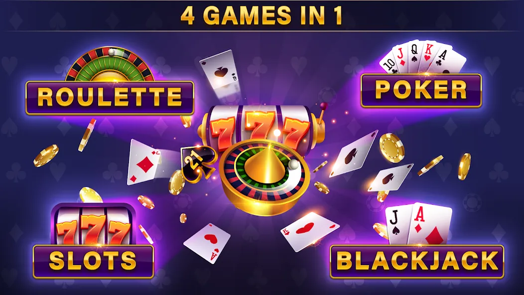 Casino All Star: Poker & Slots (Казино Олл Стар) МОД/Взлом [Много монет, Открытые уровни и Мега MOD] Screenshot 1