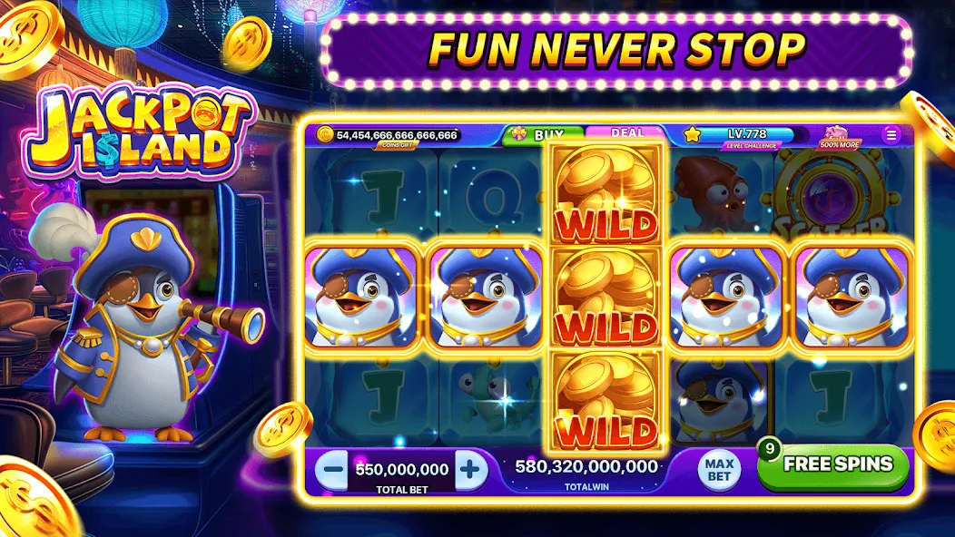 Jackpot Island - Slots Machine (Джекпот Айленд) МОД/Взлом [Деньги, Монеты и Меню MOD] Screenshot 4