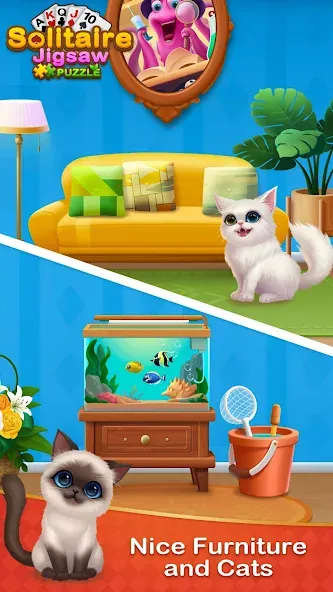 Solitaire Jigsaw Puzzle (Солитер Пазл) МОД/Взлом [Деньги, Монеты и Меню MOD] Screenshot 3