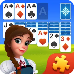 Скачать Solitaire Jigsaw Puzzle Взлом (Все пазлы открыты и без рекламы) на Андроид