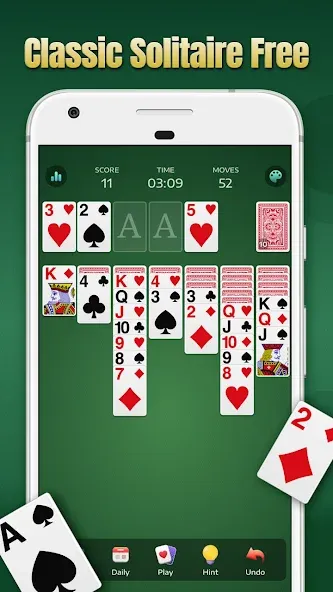 Solitaire - Classic Card Games МОД/Взлом [Все открыто, Дополнительные деньги и Меню MOD] Screenshot 1