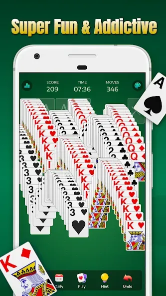 Solitaire - Classic Card Games МОД/Взлом [Все открыто, Дополнительные деньги и Меню MOD] Screenshot 2