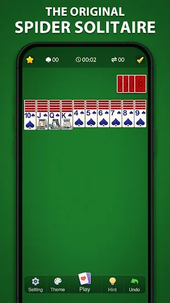 Spider Solitaire Classic МОД/Взлом [Много денег, Монет и Все открыто] Screenshot 1
