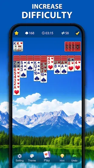 Spider Solitaire Classic МОД/Взлом [Много денег, Монет и Все открыто] Screenshot 3