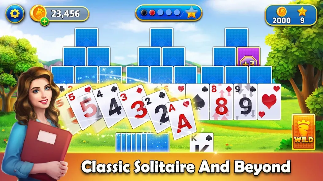 Tripeaks Solitaire - Home Town МОД/Взлом [Меню, Бесконечные монеты и Открытые уровни] Screenshot 1