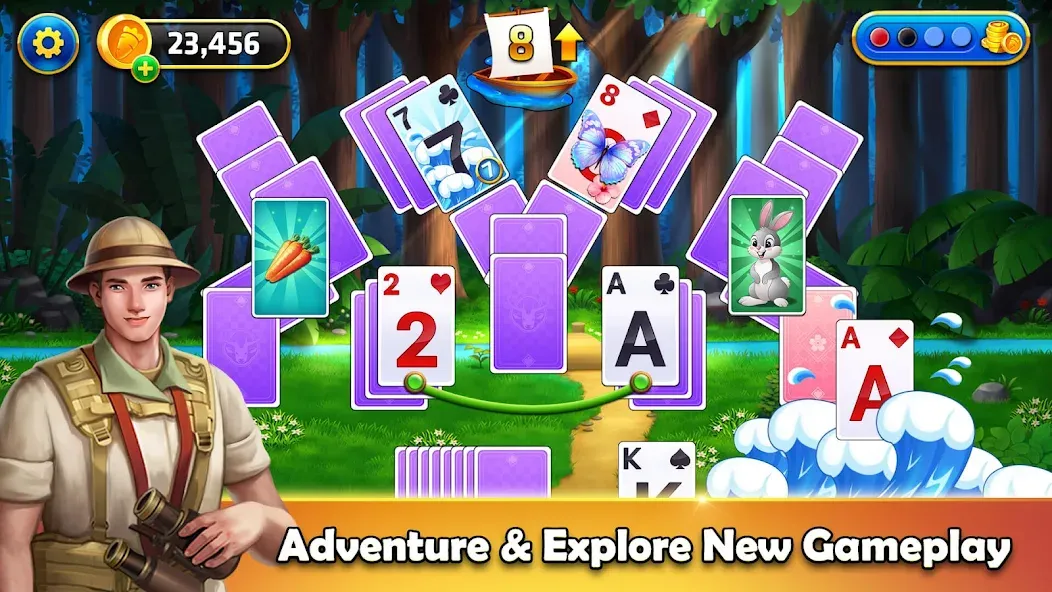 Tripeaks Solitaire - Home Town МОД/Взлом [Меню, Бесконечные монеты и Открытые уровни] Screenshot 2