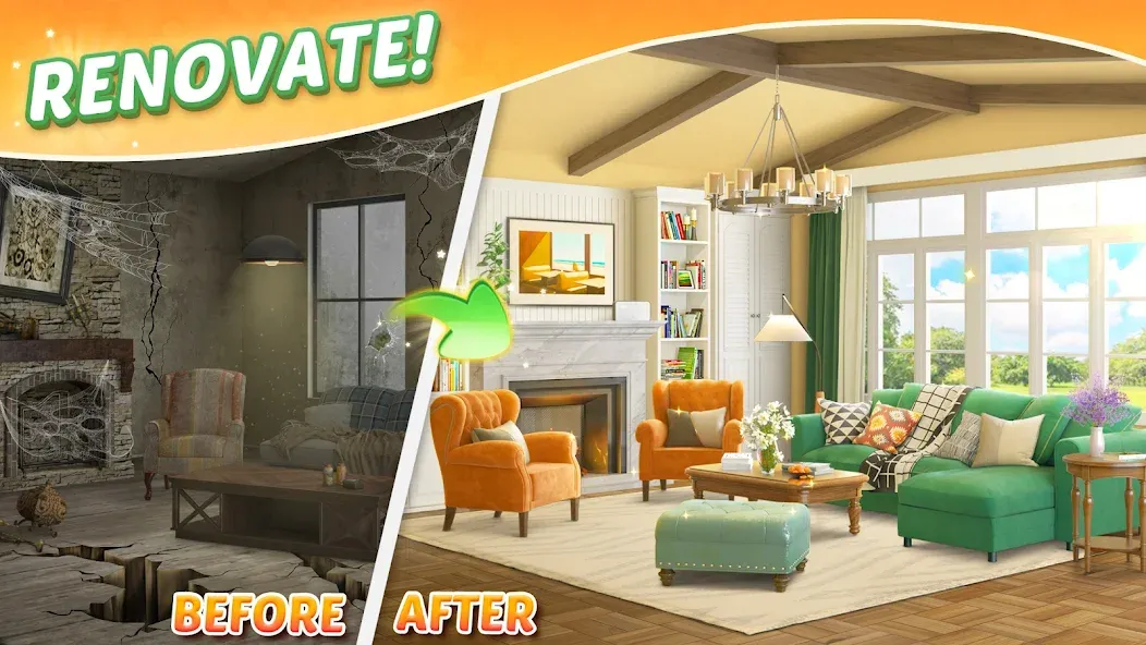 Solitaire Dream Decor (Дрим Декор) МОД/Взлом [Много денег, Монет и Все открыто] Screenshot 2