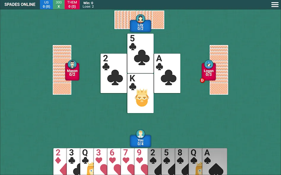 Spades Card Game (Спейдс Карточная Игра) МОД/Взлом [Меню, Бесконечные монеты и Открытые уровни] Screenshot 5