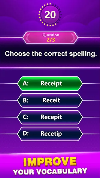 Spelling Quiz - Word Trivia (Спеллинг Квиз) МОД/Взлом [Деньги, Монеты и Меню MOD] Screenshot 4