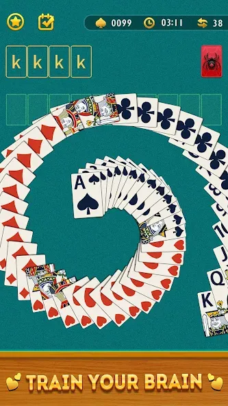 Spider Solitaire Card Game МОД/Взлом [Меню, Бесконечные монеты и Открытые уровни] Screenshot 5