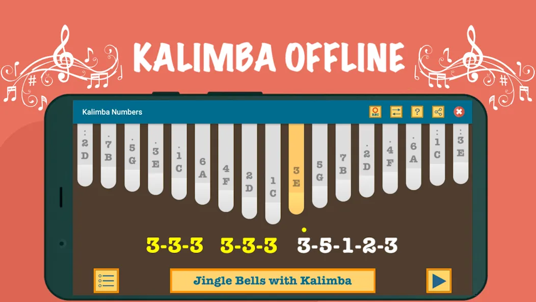 Kalimba App With Songs Numbers (Калимба приложение с песнями и цифрами) МОД/Взлом [Меню, Бесконечные монеты и Открытые уровни] Screenshot 2