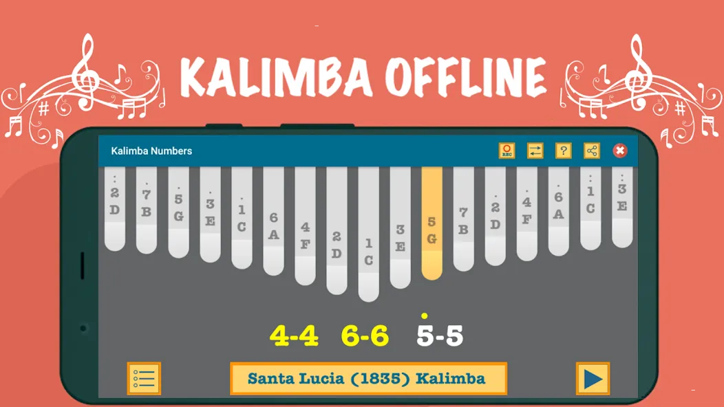 Kalimba App With Songs Numbers (Калимба приложение с песнями и цифрами) МОД/Взлом [Меню, Бесконечные монеты и Открытые уровни] Screenshot 4