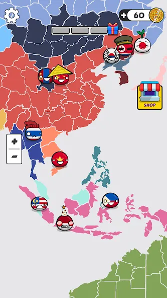 Country Balls: World War (Кантри Болс) МОД/Взлом [Много денег, Монет и Все открыто] Screenshot 2