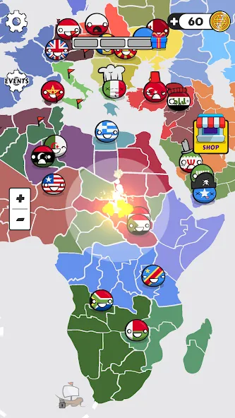 Country Balls: World War (Кантри Болс) МОД/Взлом [Много денег, Монет и Все открыто] Screenshot 4