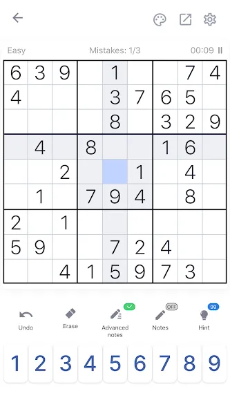 Sudoku - Classic Sudoku Puzzle МОД/Взлом [Меню, Бесконечные монеты и Открытые уровни] Screenshot 1
