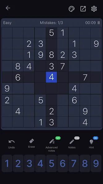 Sudoku - Classic Sudoku Puzzle МОД/Взлом [Меню, Бесконечные монеты и Открытые уровни] Screenshot 2