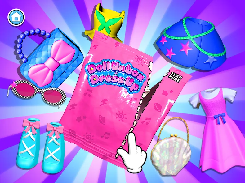 Doll Unbox! Fun Unboxing Games МОД/Взлом [Меню, Бесконечные монеты и Открытые уровни] Screenshot 1