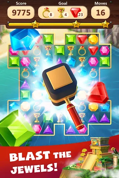 Jewels Planet - Match 3 Puzzle МОД/Взлом [Меню, Бесконечные монеты и Открытые уровни] Screenshot 2