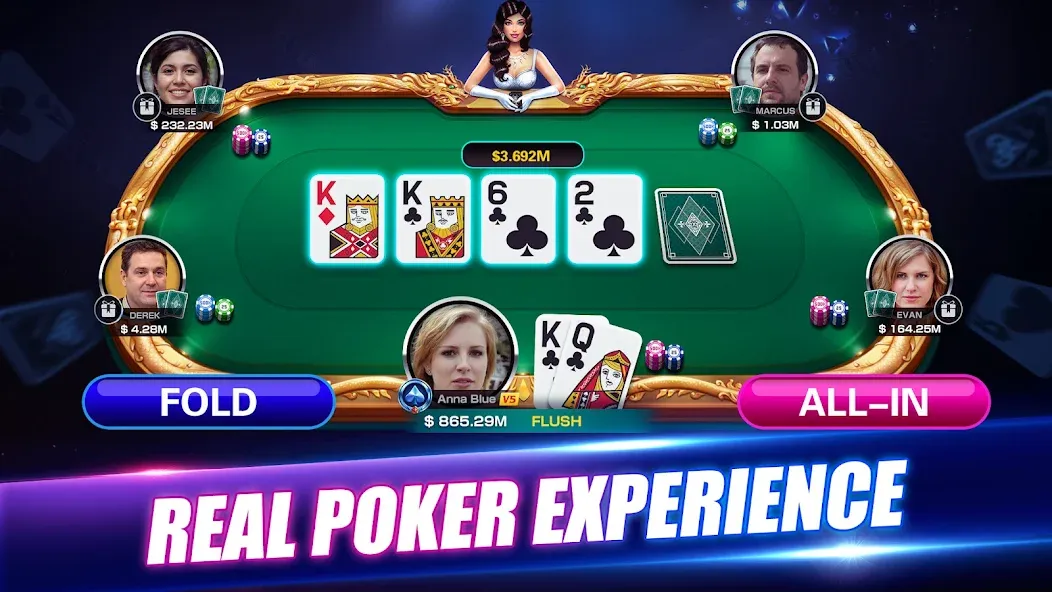 Winning Poker™ - Texas Holdem (Виннинг Покер) МОД/Взлом [Деньги, Монеты и Меню MOD] Screenshot 1