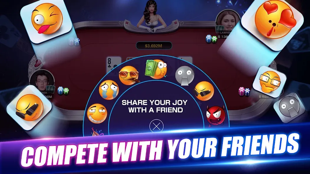 Winning Poker™ - Texas Holdem (Виннинг Покер) МОД/Взлом [Деньги, Монеты и Меню MOD] Screenshot 2
