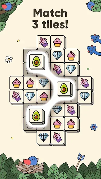 3 Tiles - Tile Matching Games (Тайлс) МОД/Взлом [Бесконечные деньги, Монеты и Мега MOD] Screenshot 1
